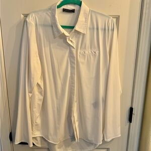 Long sleeved white poly blouse
